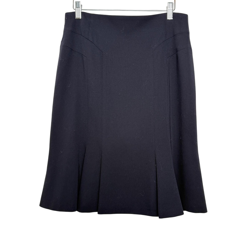 Escada Exclusive for Neiman Marcus Wool Skirt Pleated A-Line Black 40